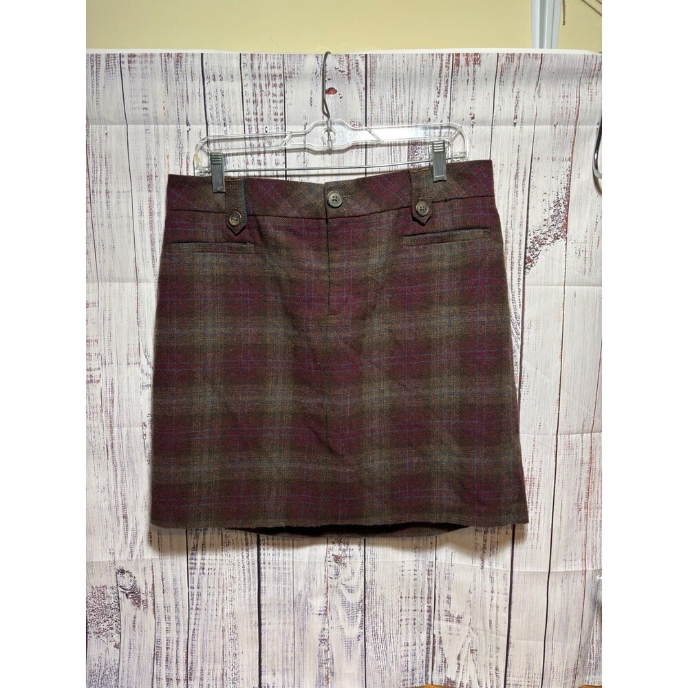 Eddie Bauer Skirt Womens P12 Wool Blend Plaid Classic Timeless Tartan Mini
